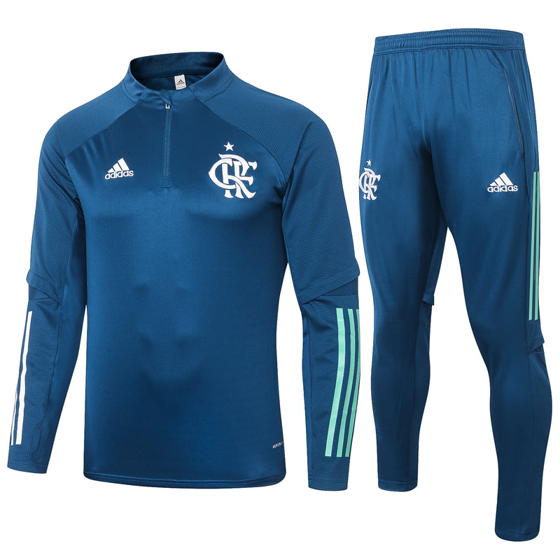 Kit de Treino Flamengo 2020/21 Meio Zíper Azul