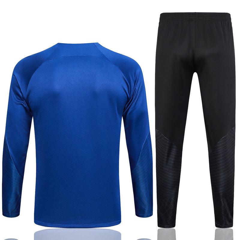 Kit de Treino Inter de Milão 2023/24 Meio Zíper Azul