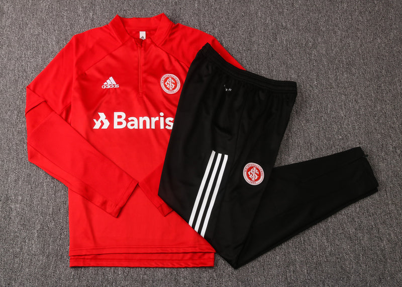 Kit de Treino Internacional 2020/21 Meio Zíper Vermelho