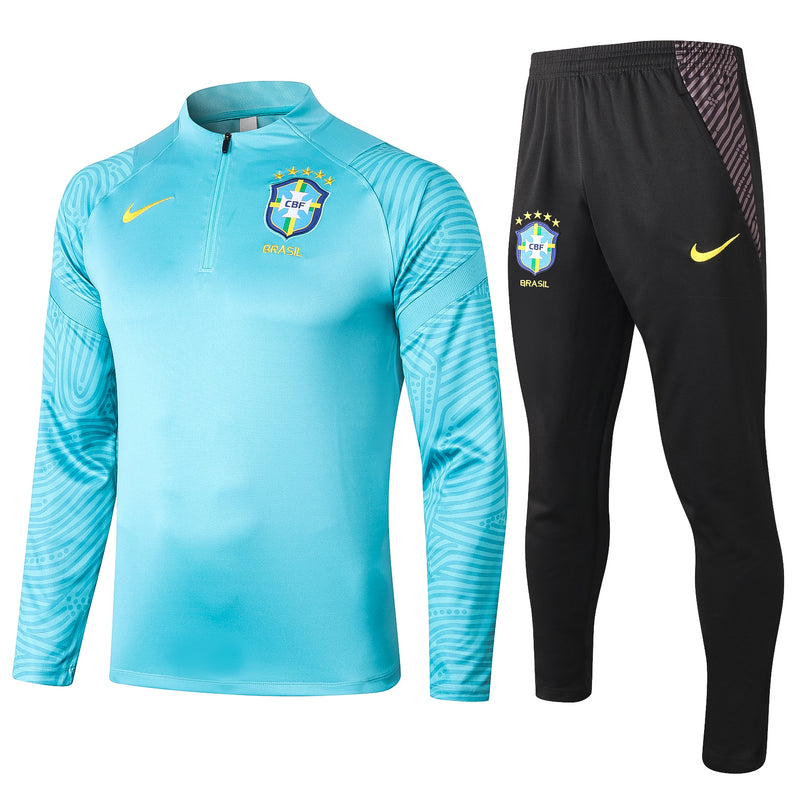 Kit de Treino Brasil 2020/21 Meio Zíper Azul