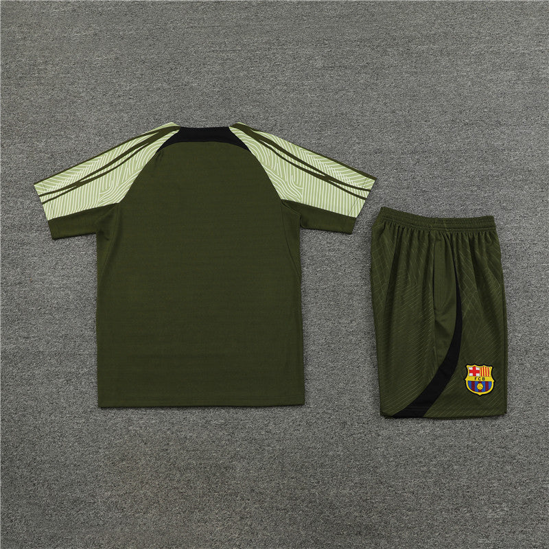 Camisa e Short Barcelona Treino 23/24 Verde Militar