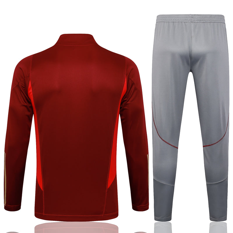 Kit de Treino Arsenal 2023/24 Meio Zíper Vermelho