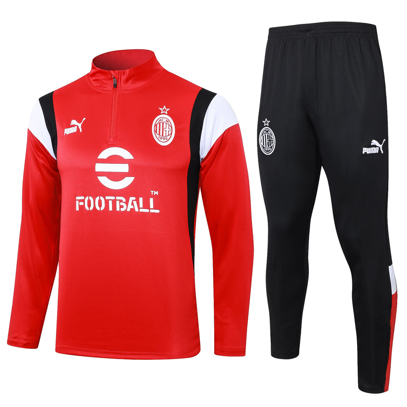 Kit de Treino Ac Milan 2023/24 Meio Zíper