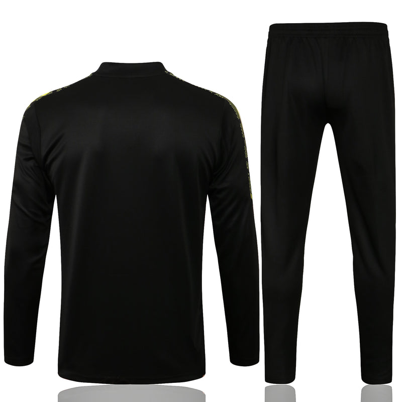 Kit de Treino Internacional 2021/22 Meio Zíper Preto e Amarelo