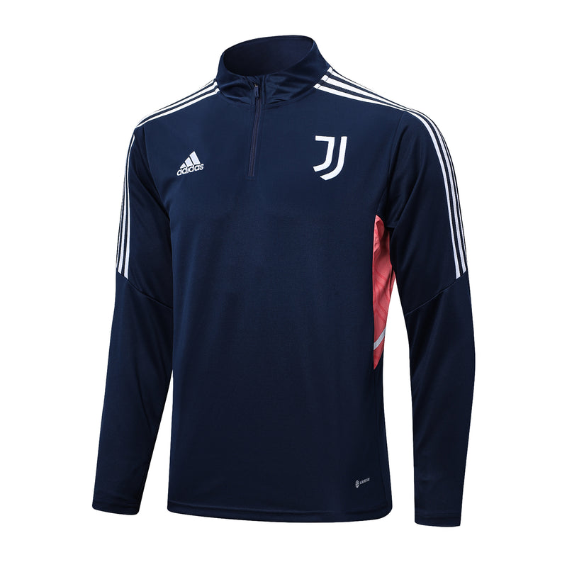 Kit de Treino Juventus 2022/23 Meio Zíper Azul