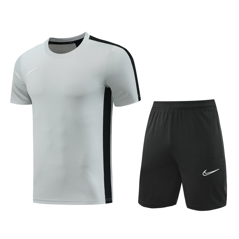 Kit Camisa e Short Nike  Dri-Fit Cinza e Preto