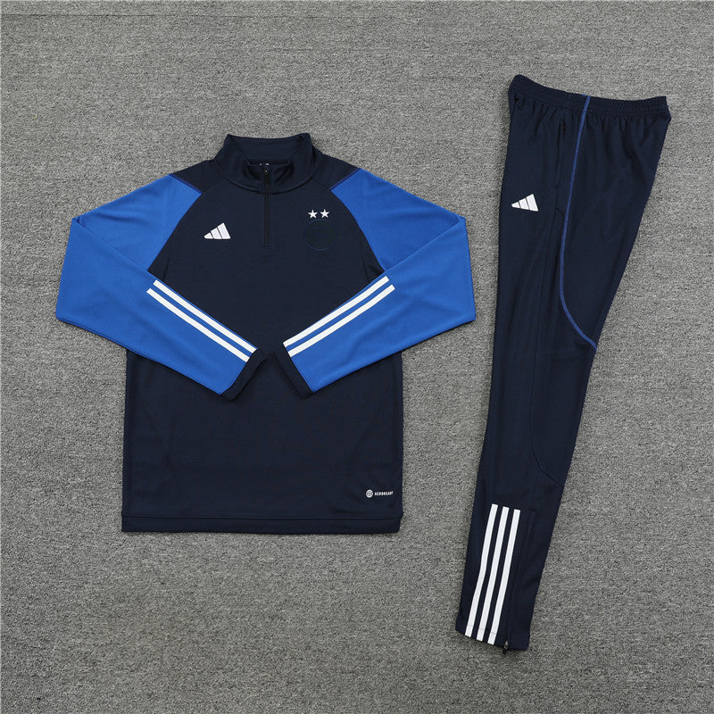 Kit de Treino Argélia 2023/24 Meio Zíper Azul