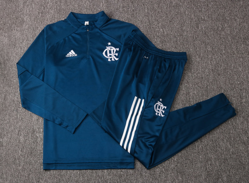 Kit de Treino Flamengo 2020/21 Meio Zíper Azul