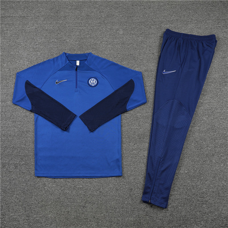 Kit de Treino Inter de Milão 2022/23 Meio Zíper Azul