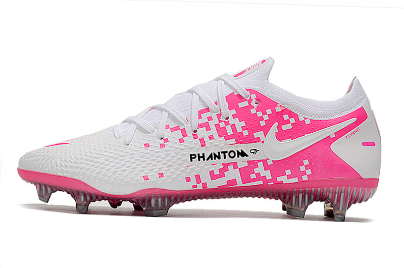 Chuteira Campo Nike Phantom GT2 Elite Rosa e Branco